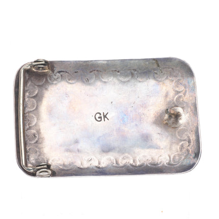 George Kee Navajo sterling silver Arizona Fire Agate belt buckle