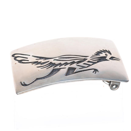 Vintage Karen Dale Navajo sterling silver roadrunner belt buckle