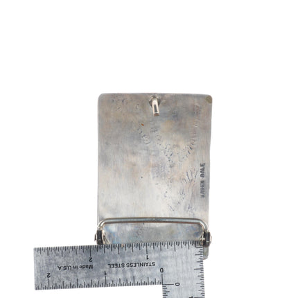 Vintage Karen Dale Navajo sterling silver roadrunner belt buckle