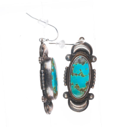 Stanley Parker Navajo sterling silver high grade turquoise earrings