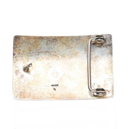 Steven Sockyma Hopi Overlay Kokopelli/Corn sterling silver belt buckle