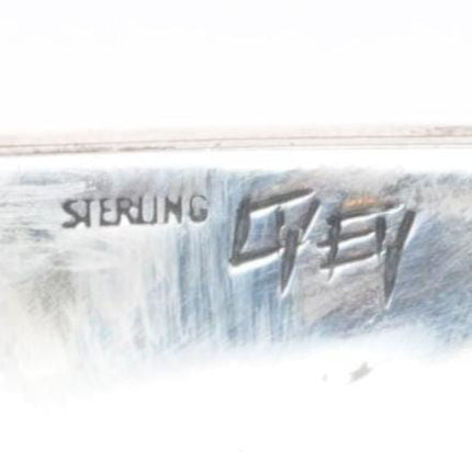 Gary-Elsie Yoyokie Hopi/Zuni sterling silver Kachina/korn figures belt buckle