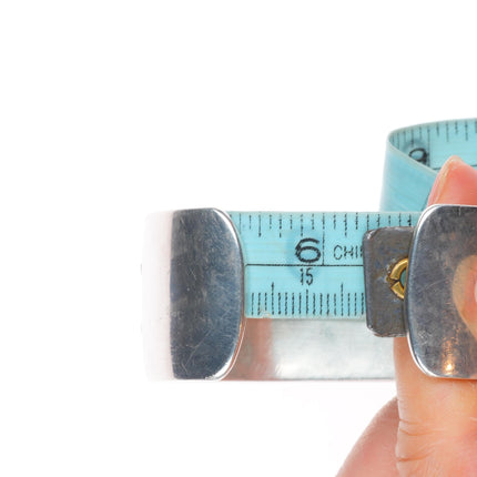 6.2" Ray & Dorothy Kyasyousie Hopi Overlay dancing kachinas cuff bracelet