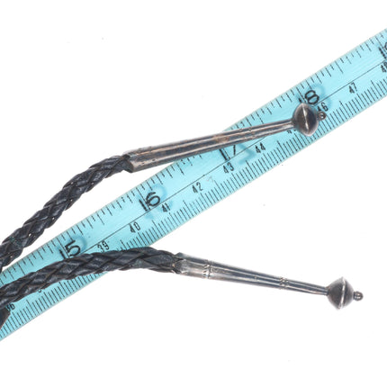 c1960 c-31 Zuni sterling silver fishscale turquoise channel inlay bolo tie