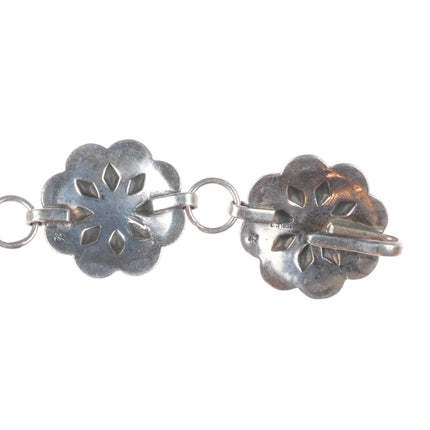 42" Vintage Southwestern/Navajo sterling silver deep stamped link concho belt