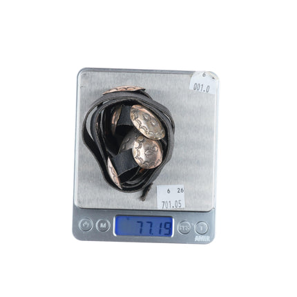 42" Vintage Navajo sterling silver slim hand stamped concho belt