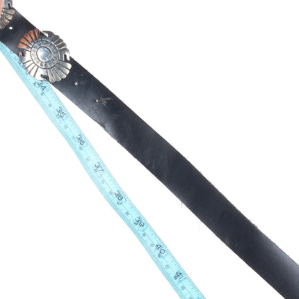 47" Mike Begay Navajo sterling silver hand stamped concho belt