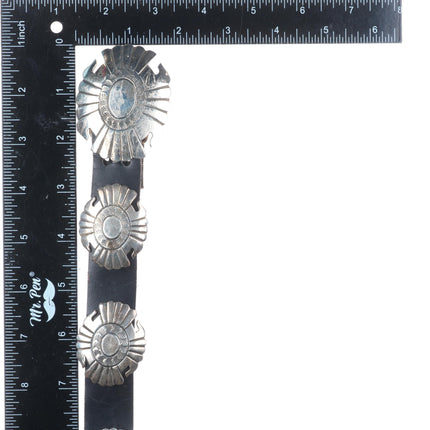 47" Mike Begay Navajo sterling silver hand stamped concho belt