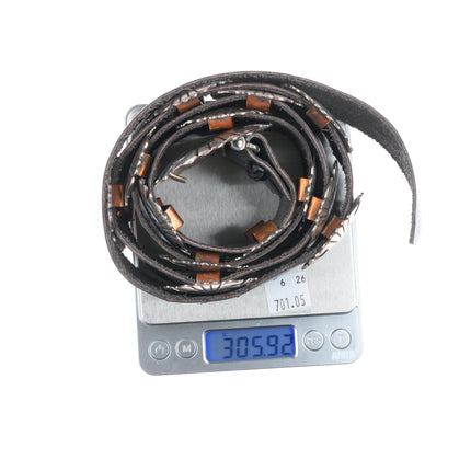 47" Mike Begay Navajo sterling silver hand stamped concho belt