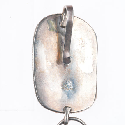 44" Vintage Navajo sterling silver turquoise link concho belt Running Bear shop