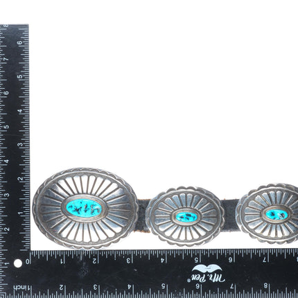 33" Ernest Roy Begay Navajo sterling silver turquoise concho belt