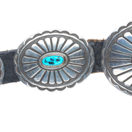 33" Ernest Roy Begay Navajo sterling silver turquoise concho belt