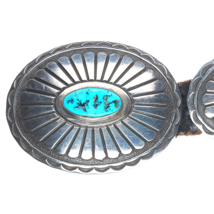 33" Ernest Roy Begay Navajo sterling silver turquoise concho belt