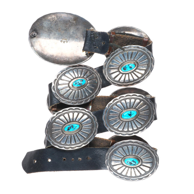 33" Ernest Roy Begay Navajo sterling silver turquoise concho belt