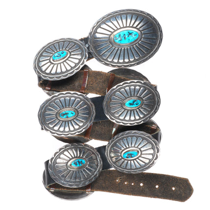 33" Ernest Roy Begay Navajo sterling silver turquoise concho belt