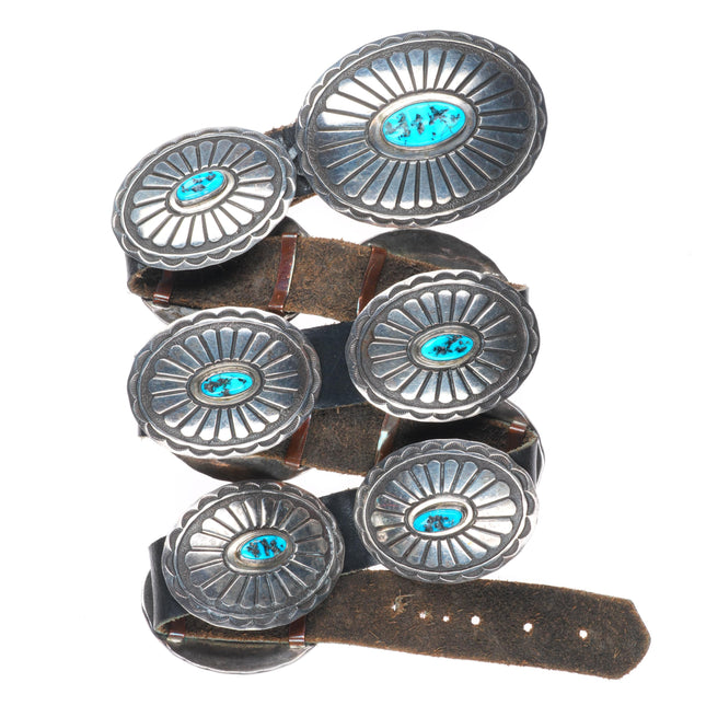33" Ernest Roy Begay Navajo sterling silver turquoise concho belt