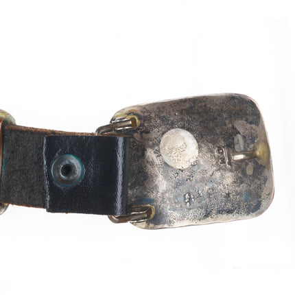 40" Clifford Monroe Navajo hand stamped vintage sterling silver concho belt