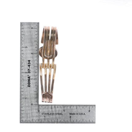 7.5" Vintage Navajo sterling silver turquoise open band cuff bracelet