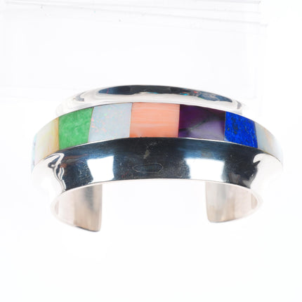 6.5" Frank Carrillo Laguna Sterling silver Sugilite, Coral, opal cuff bracelet