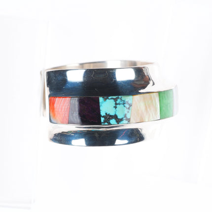 6.5" Frank Carrillo Laguna Sterling silver Sugilite, Coral, opal cuff bracelet