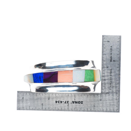 6.5" Frank Carrillo Laguna Sterling silver Sugilite, Coral, opal cuff bracelet