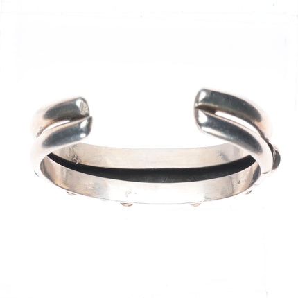 6.4" 40's-50's Vintage Navajo Sturdy row cuff bracelet with nice turquoise