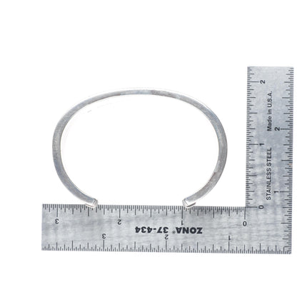 6.4" Kee Joe Benally Navajo sterling silver turquoise inlay cuff bracelet