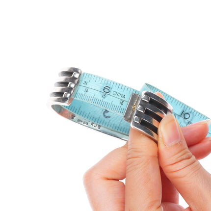 6.4" Kee Joe Benally Navajo sterling silver turquoise inlay cuff bracelet