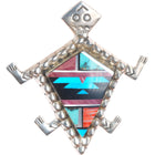 Albert Yazzie Navajo sterling silver intarsia inlay horned toad pendant/pin
