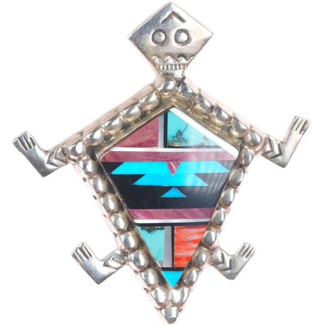 Albert Yazzie Navajo sterling silver intarsia inlay horned toad pendant/pin