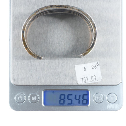 6.2" Vintage H Spencer Navajo sterling silver banded cuff bracelet