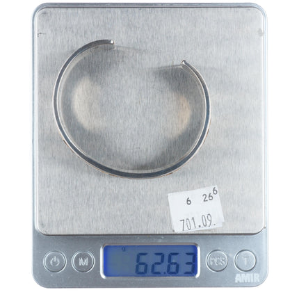 7.1" Hopi 14k gold/sterling silver heartline bear overlay style cuff bracelet