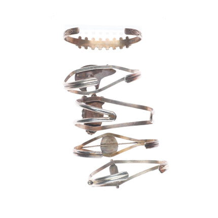 6.2" Vintage Navajo sterling silver turquoise/sugilite cuff bracelet lot