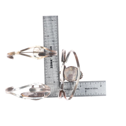 6.2" Vintage Navajo sterling silver turquoise/sugilite cuff bracelet lot