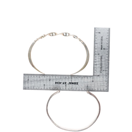 6.4"+ Vintage Navajo sterling silver carinated/stamped stacker cuff bracelet lot