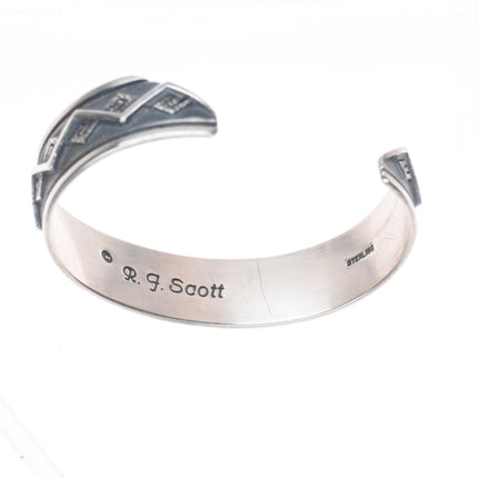 5.8" R.J. Scott Navajo sterling silver modernist cuff bracelet