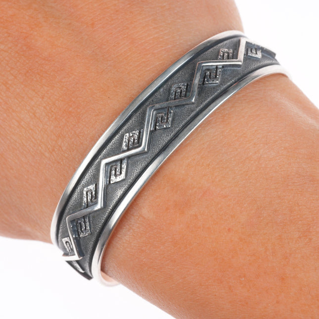 5.8" R.J. Scott Navajo sterling silver modernist cuff bracelet