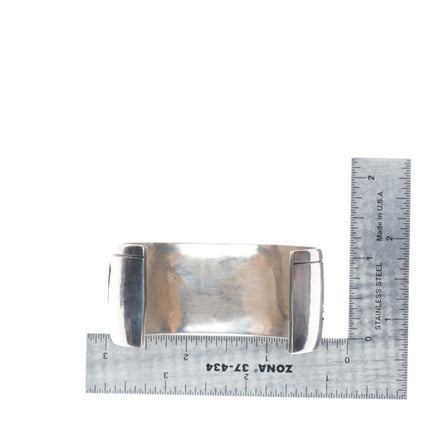 7" Andrew Saufkie Hopi Overlay bears cuff bracelet sterling silver