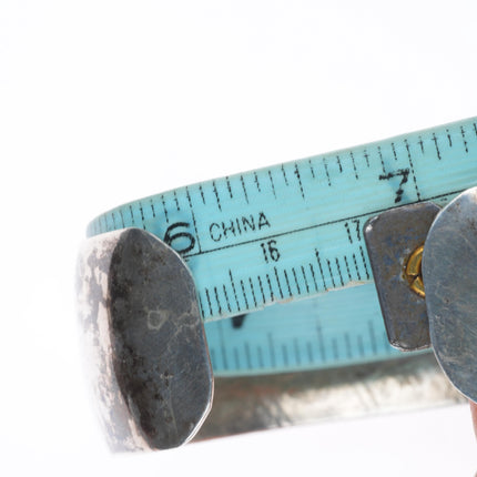 6.75" Tracy Navajo hand stamped domed sterling silver cuff bracelet