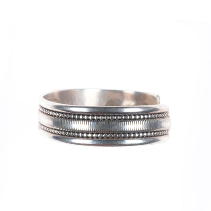 6.4" M Tahe vintage Navajo sterling silver twisted wire cuff bracelet