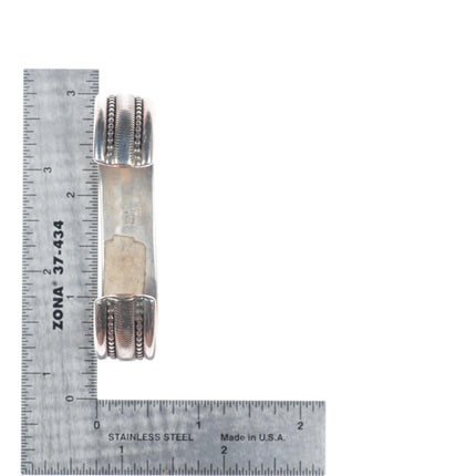 6.4" M Tahe vintage Navajo sterling silver twisted wire cuff bracelet