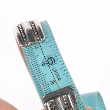 6.4" M Tahe vintage Navajo sterling silver twisted wire cuff bracelet