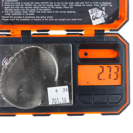 6.4" Vintage Navajo sterling silver sugilite deep stamped cuff bracelet