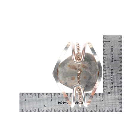 6.5" Vintage Navajo Royston boulder turquoise sterling silver cuff bracelet