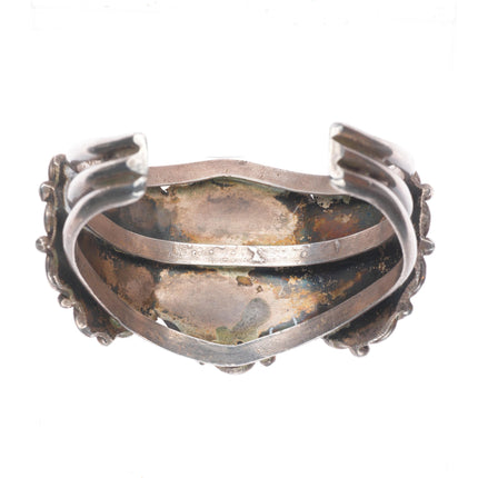 6.6" Vintage Blue Diamond turquoise Navajo sterling silver cuff bracelet