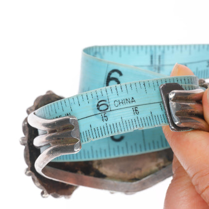 6.6" Vintage Blue Diamond turquoise Navajo sterling silver cuff bracelet