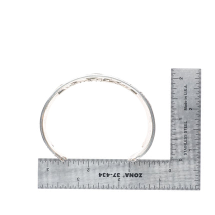 7.2" Lloyd Becenti Navajo sterling silver horses cuff bracelet interior design