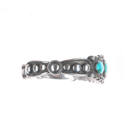 6.5" 1930's Navajo Ingot silver row cuff bracelet with ornate accents