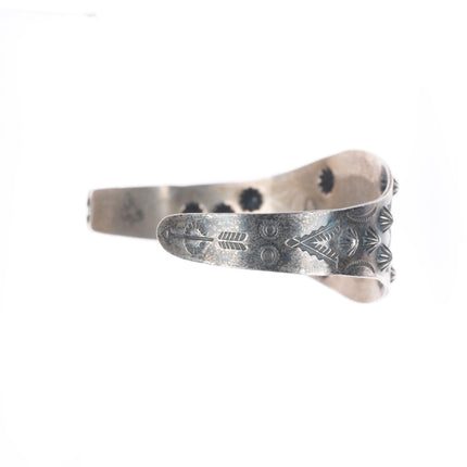 6.5" 1930's-40's Fred Harvey thunderbird/clouds sterling silver cuff bracelet