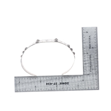 6.5" 1930's-40's Fred Harvey thunderbird/clouds sterling silver cuff bracelet